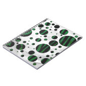 Zebra Black en Green Polka Dot Notitieboek (Linkerzijde)