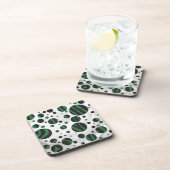 Zebra Black en Green Polka Dot Onderzetter (Rechterzijde)