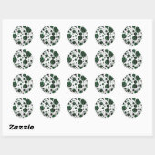 Zebra Black en Green Polka Dot Ronde Sticker (Vel)