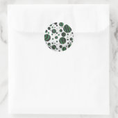 Zebra Black en Green Polka Dot Ronde Sticker (Tas)