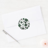 Zebra Black en Green Polka Dot Ronde Sticker (Envelop)