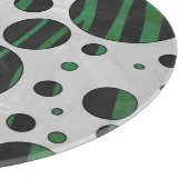 Zebra Black en Green Polka Dot Snijplank (Hoek)
