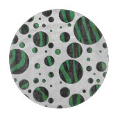 Zebra Black en Green Polka Dot Snijplank (Voorkant)