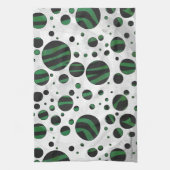 Zebra Black en Green Polka Dot Theedoek (Verticaal)