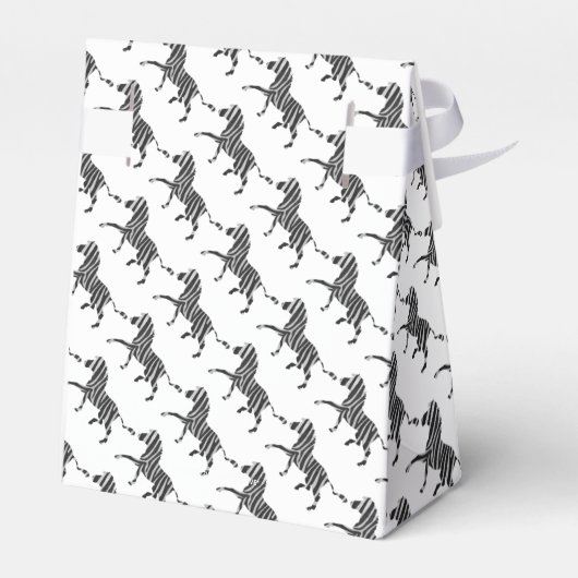 Zebra Black en Light Grey Silhouette Bedankdoosjes (Achterkant)