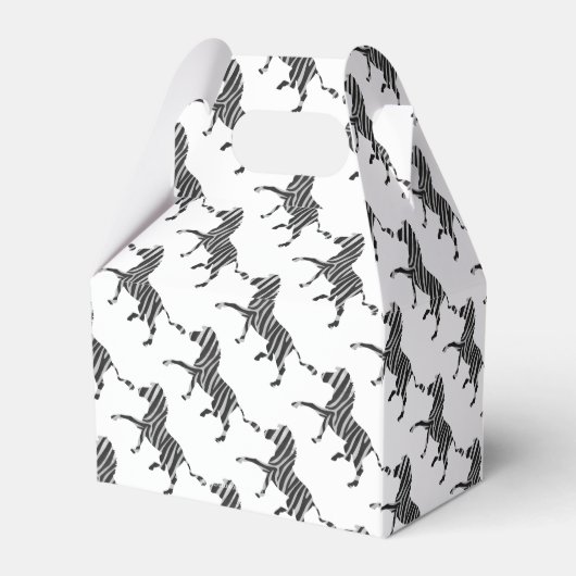Zebra Black en Light Grey Silhouette Bedankdoosjes (Achterkant)