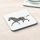 Zebra Black en Light Grey Silhouette Bier Onderzetter (Linkerzijde)