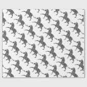 Zebra Black en Light Grey Silhouette Cadeaupapier (Vlak)