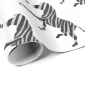 Zebra Black en Light Grey Silhouette Cadeaupapier (Rol Hoek)