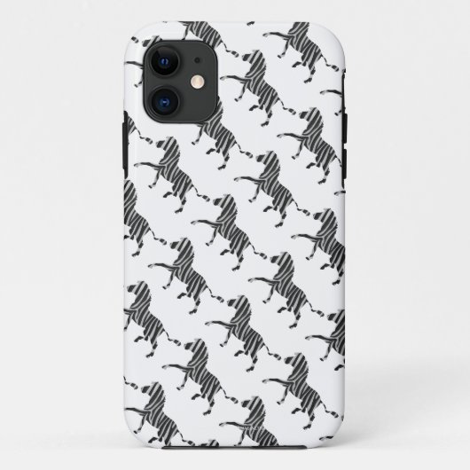 Zebra Black en Light Grey Silhouette Case-Mate iPhone Case (Achterkant)