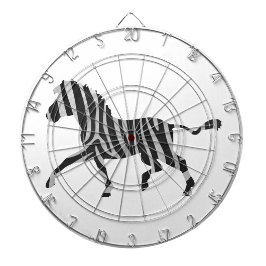 Zebra Black en Light Grey Silhouette Dartbord (Voorkant)