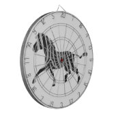 Zebra Black en Light Grey Silhouette Dartbord (Voorkant Links)