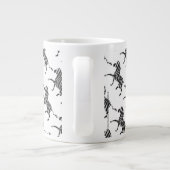 Zebra Black en Light Grey Silhouette Grote Koffiekop (Achterkant)