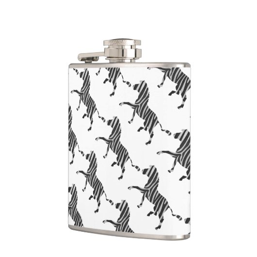 Zebra Black en Light Grey Silhouette Heupfles (Links)