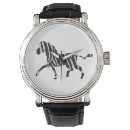 Zebra Black en Light Grey Silhouette Horloge