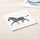 Zebra Black en Light Grey Silhouette Kartonnen Onderzetters (Schuin)