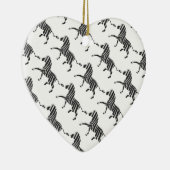 Zebra Black en Light Grey Silhouette Keramisch Ornament (Rechts)