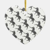 Zebra Black en Light Grey Silhouette Keramisch Ornament (Voorkant)