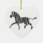 Zebra Black en Light Grey Silhouette Keramisch Ornament (Achterkant)