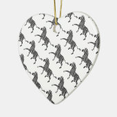 Zebra Black en Light Grey Silhouette Keramisch Ornament (Links)