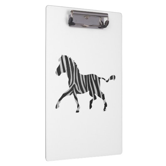 Zebra Black en Light Grey Silhouette Klembord (Rechts)