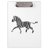 Zebra Black en Light Grey Silhouette Klembord (Voorkant)