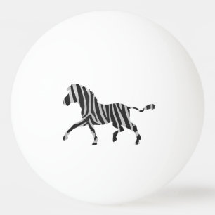 Zebra Black en Light Grey Silhouette Pingpongbal