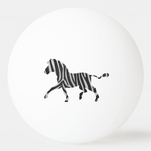 Zebra Black en Light Grey Silhouette Pingpongbal (Achterkant)