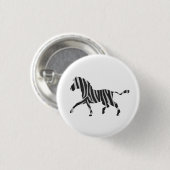 Zebra Black en Light Grey Silhouette Ronde Button 3,2 Cm (Voorkant /achterkant)