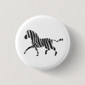 Zebra Black en Light Grey Silhouette Ronde Button 3,2 Cm (Voorkant)