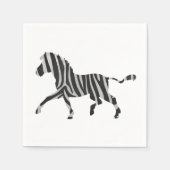 Zebra Black en Light Grey Silhouette Servet (Voorkant)