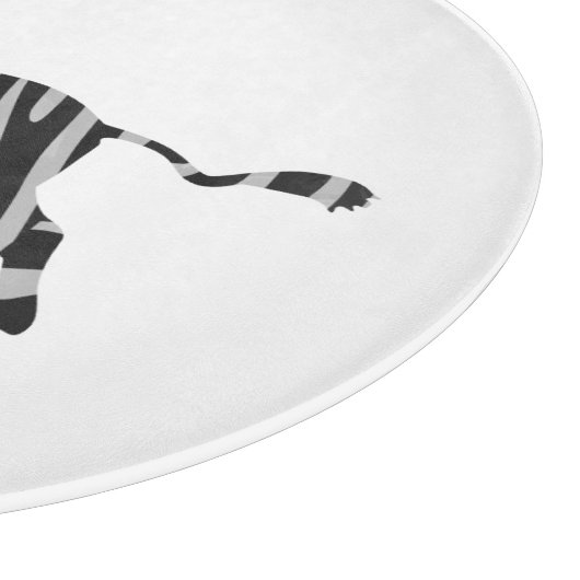 Zebra Black en Light Grey Silhouette Snijplank (Hoek)