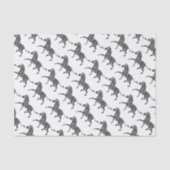 Zebra Black en Light Grey Silhouette Tissuepapier (Voorkant)