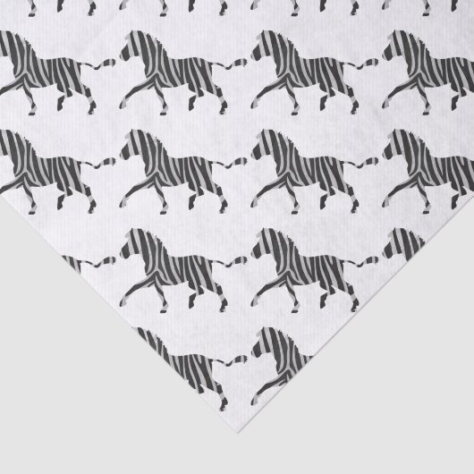 Zebra Black en Light Grey Silhouette Tissuepapier (Detail)