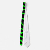 Zebra Black en Neon Green Stripes Necktie Stropdas (Achterkant)