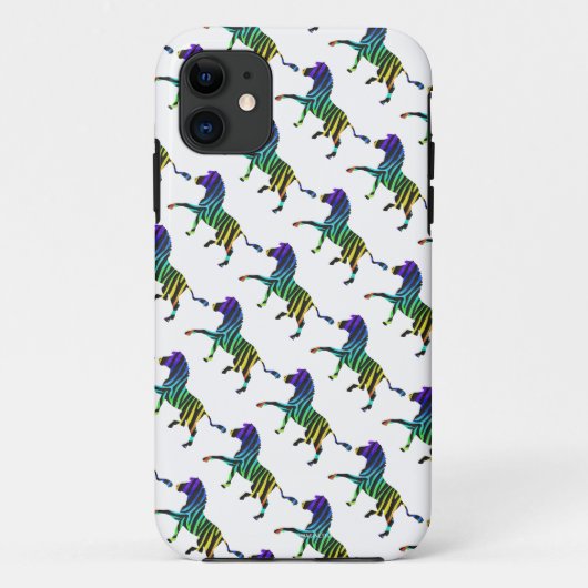 Zebra Black en Rainbow Silhouette Case-Mate iPhone Case (Achterkant)