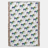 Zebra Black en Rainbow Silhouette Deken (Voorkant Verticaal)