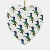 Zebra Black en Rainbow Silhouette Keramisch Ornament (Rechts)