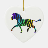 Zebra Black en Rainbow Silhouette Keramisch Ornament (Achterkant)