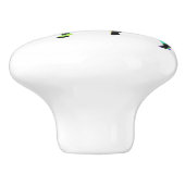 Zebra Black en Rainbow Silhouette Keramische Knop (Zijkant)