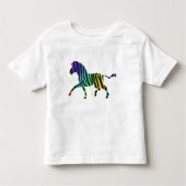 Zebra Black en Rainbow Silhouette Kinder Shirts (Voorkant)