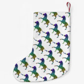 Zebra Black en Rainbow Silhouette Kleine Kerstsok (Achterkant)