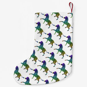 Zebra Black en Rainbow Silhouette Kleine Kerstsok