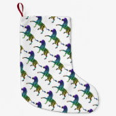 Zebra Black en Rainbow Silhouette Kleine Kerstsok (Voorkant)