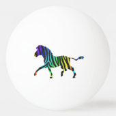 Zebra Black en Rainbow Silhouette Pingpongbal (Voorkant)