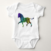 Zebra Black en Rainbow Silhouette Romper (Voorkant)