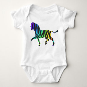 Zebra Black en Rainbow Silhouette Romper