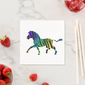Zebra Black en Rainbow Silhouette Servetten (Insitu)