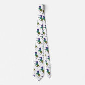 Zebra Black en Rainbow Silhouette Stropdas (Voorkant)