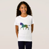 Zebra Black en Rainbow Silhouette T-shirt (Voorkant volledig)